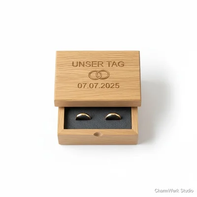 Ehering-Aufbewahrungsbox mit 3D-Reliefdeckel