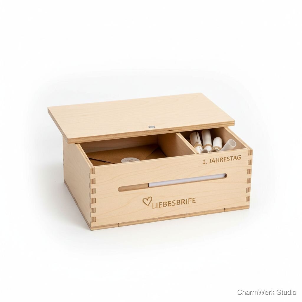CNC-gefräste Liebesbrief-Box mit Schlitz und Innenfach