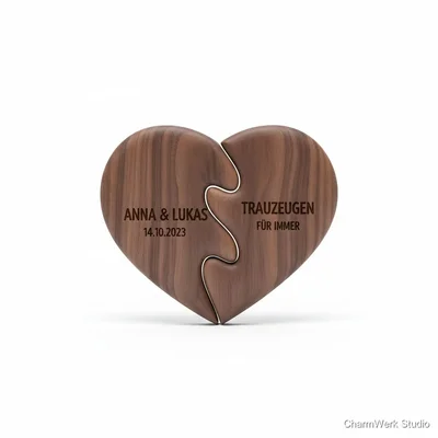 CNC-gefräste Puzzle-Plakette „Zwei Teile – ein Wir“
