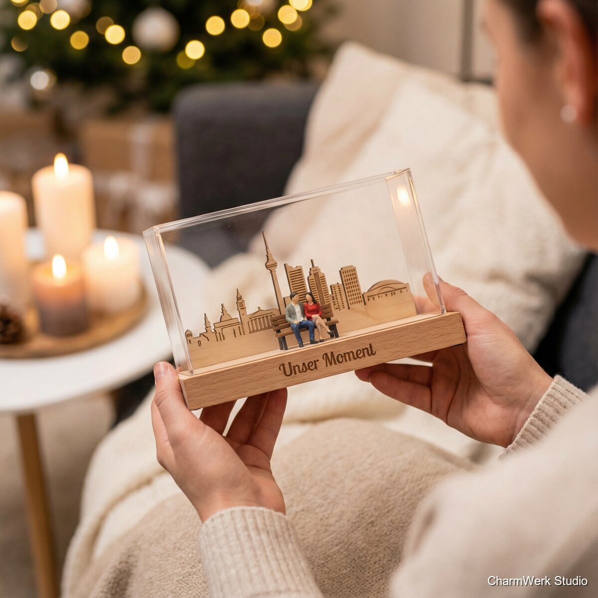 Mini-Diorama „Unser Moment“ in Acryl-Holz-Box - Lifestyle