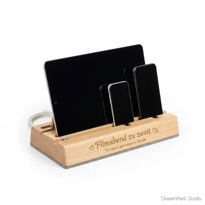 CNC-Tablet- und Handy-Dock „Filmabend zu zweit“