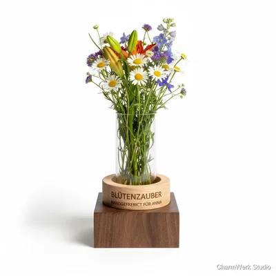 CNC-gefräster Blumenvasen-Sockel mit Namenring