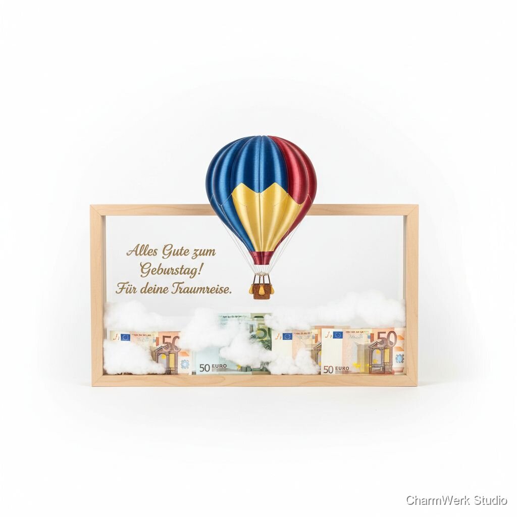 Geburtstags-Geldgeschenk „Ballonfahrt“ mit 3D-Ballon