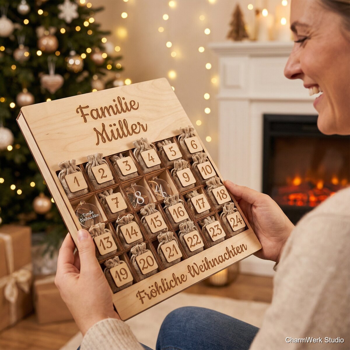 Personalisierter Adventskalender aus Holz zum Befüllen - Lifestyle
