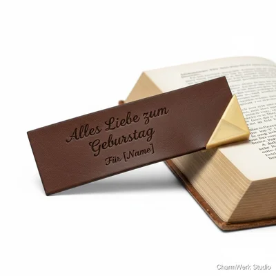 Geburtstags-„Buchliebe“-Lesezeichen mit 3D-Eckenclip