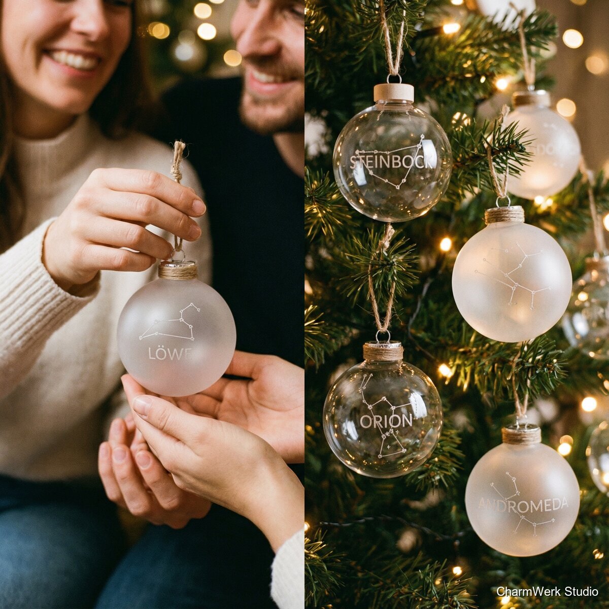 Weihnachtskugeln aus Acryl mit Sternbild-Namen - Lifestyle