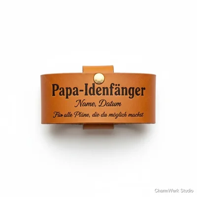 Lasergraviertes Leder-Notizbuchband „Papa-Ideenfänger“