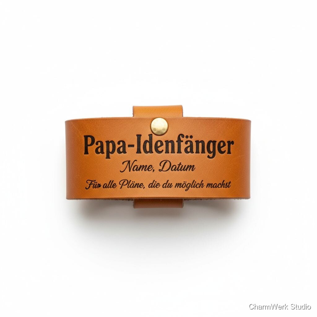 Lasergraviertes Leder-Notizbuchband „Papa-Ideenfänger“