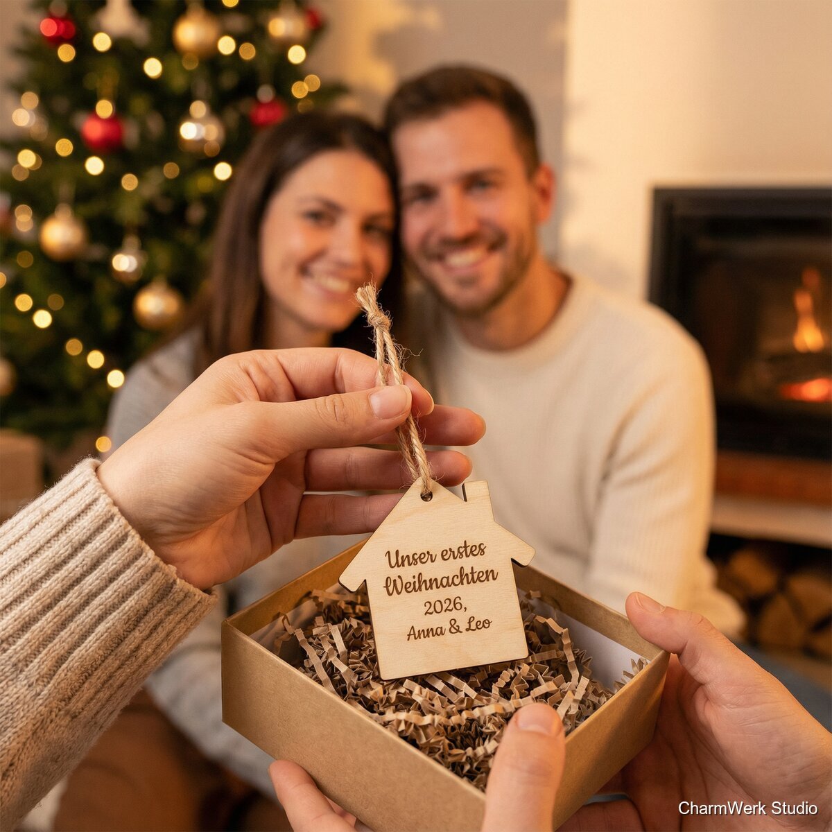 Holz-Ornament „Unser erstes Weihnachten“ mit Datum - Lifestyle