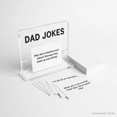 Acryl-„Dad-Jokes“-Aufsteller mit wechselbaren Spruchkarten