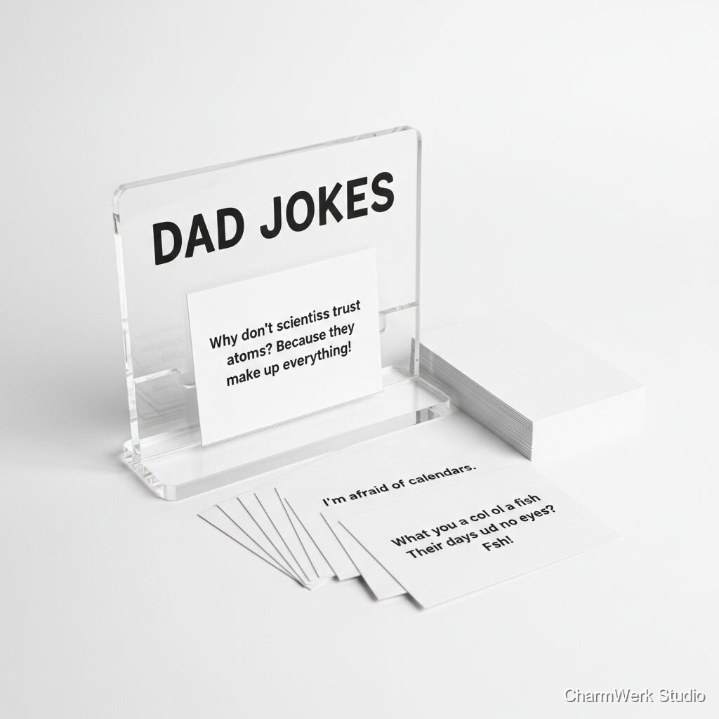Acryl-„Dad-Jokes“-Aufsteller mit wechselbaren Spruchkarten