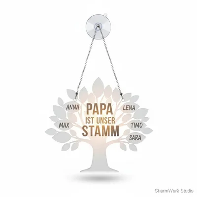 Acryl-Familienstamm „Papa ist unser Stamm“ als Fensterhänger
