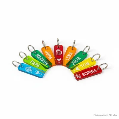 Acryl-Getränkemarker-Set „Papa’s Runde“ (Glasanhänger)