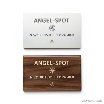 CNC-gefräste „Angel-Spot“-Koordinatenplakette (Outdoor)
