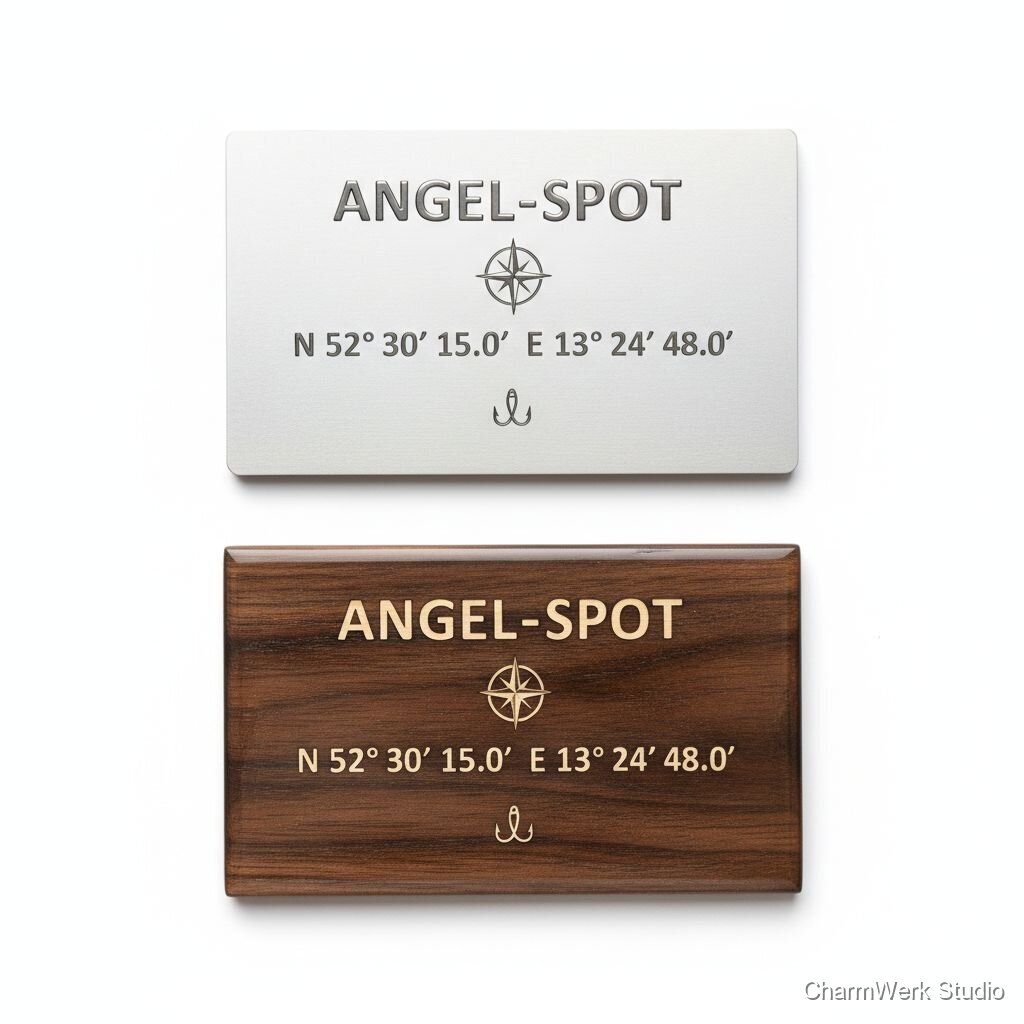 CNC-gefräste „Angel-Spot“-Koordinatenplakette (Outdoor)