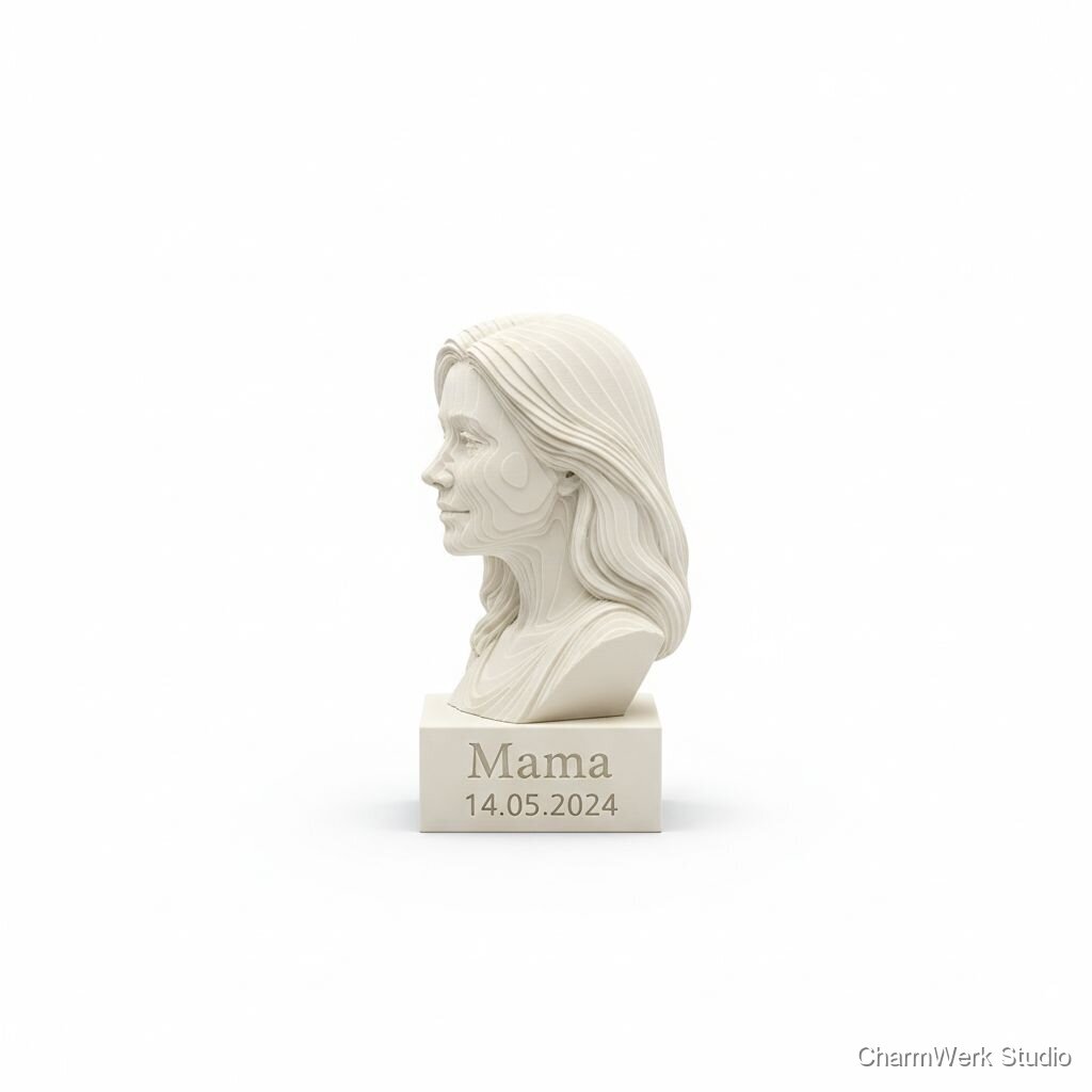 3D-Fotobüste im Mini-Relief mit Widmung