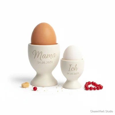 Eierbecher-Duo „Mama & Ich“ mit Datum