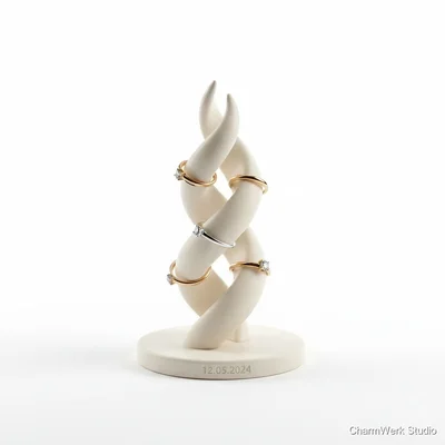 Edel wirkender Ringständer „Blattspirale“