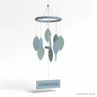 3D-gedrucktes Windspiel mit Namensplättchen