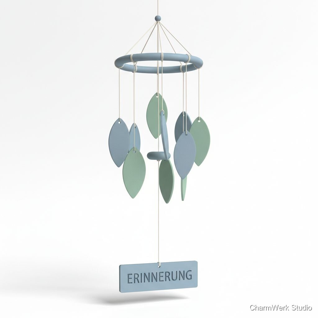 3D-gedrucktes Windspiel mit Namensplättchen