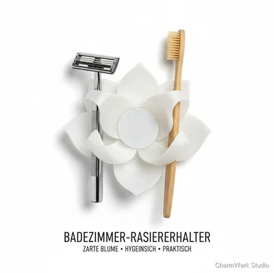 Badezimmer-Rasiererhalter als zarte Blume