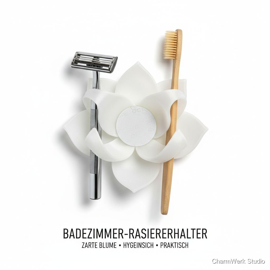 Badezimmer-Rasiererhalter als zarte Blume