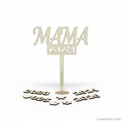 Torten-Topper „Mama“ als wiederverwendbares Set