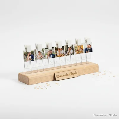 Foto-Display „Unser erstes Ehejahr“ mit Monats-Clips