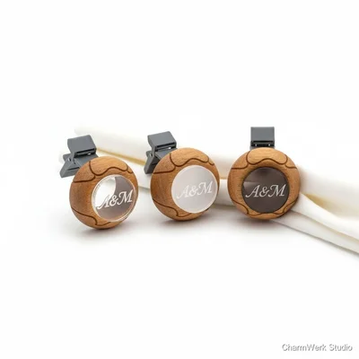 Serviettenring-Set mit Initialen: Holz, Acryl und 3D-Clip