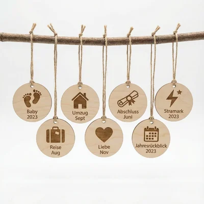 Baumanhänger-Set „Jahresrückblick“ mit 6 Momenten