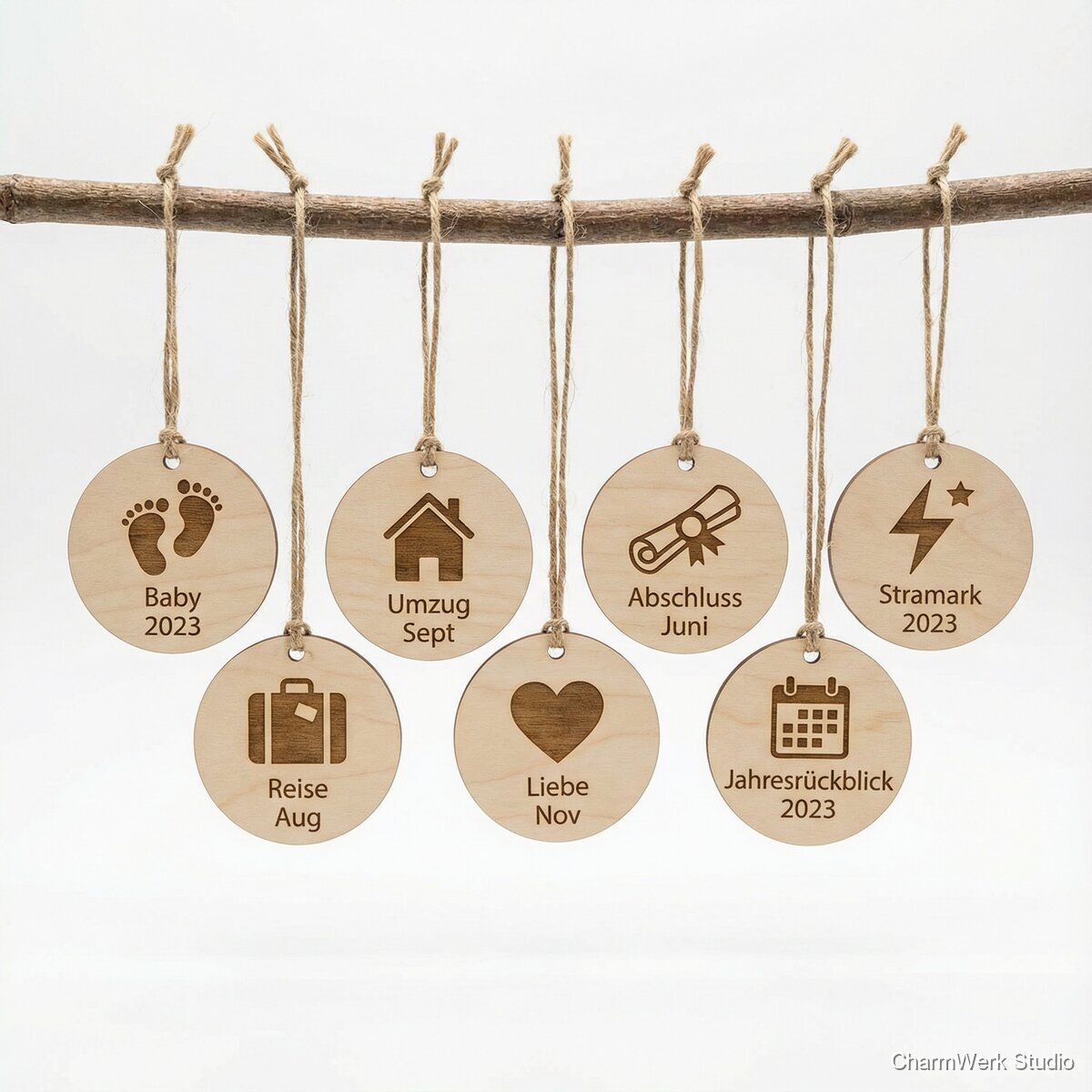Baumanhänger-Set „Jahresrückblick“ mit 6 Momenten
