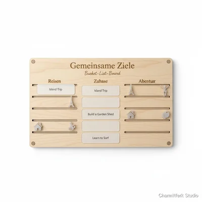 „Gemeinsame Ziele“ Bucket-List-Board mit 3D-Pins