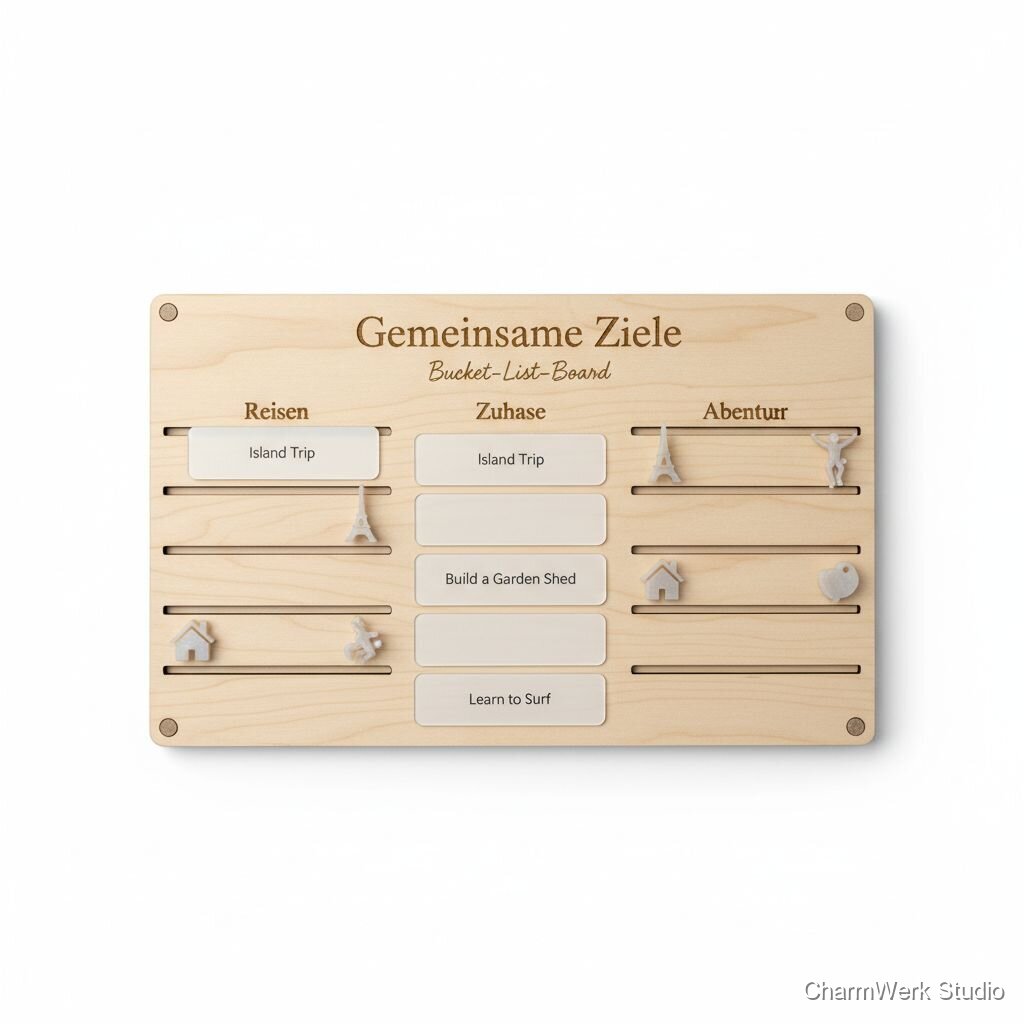 „Gemeinsame Ziele“ Bucket-List-Board mit 3D-Pins