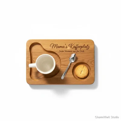 CNC-gefrästes Serviertablett „Mama’s Kaffeeplatz“