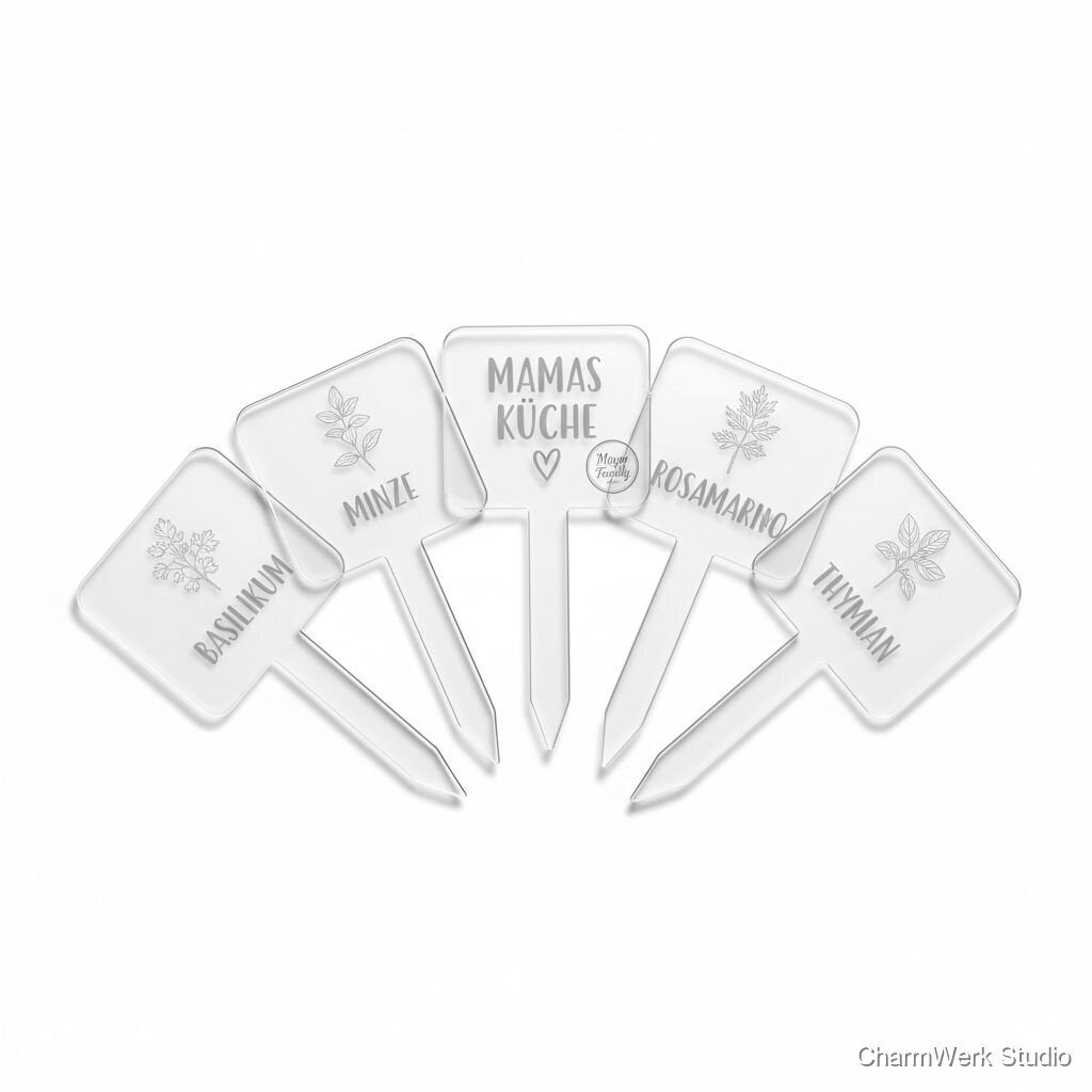 Acryl-Namensschild für Kräutertöpfe „Mamas Küche“