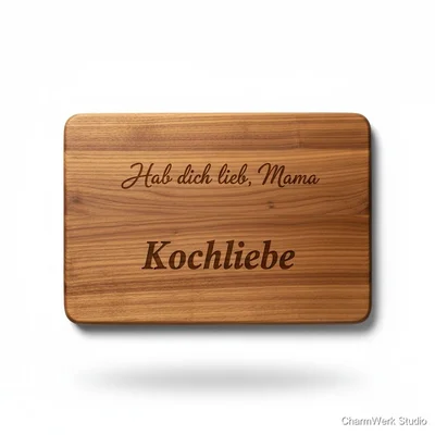 Lasergraviertes Schneidebrett „Kochliebe“ mit Handschrift