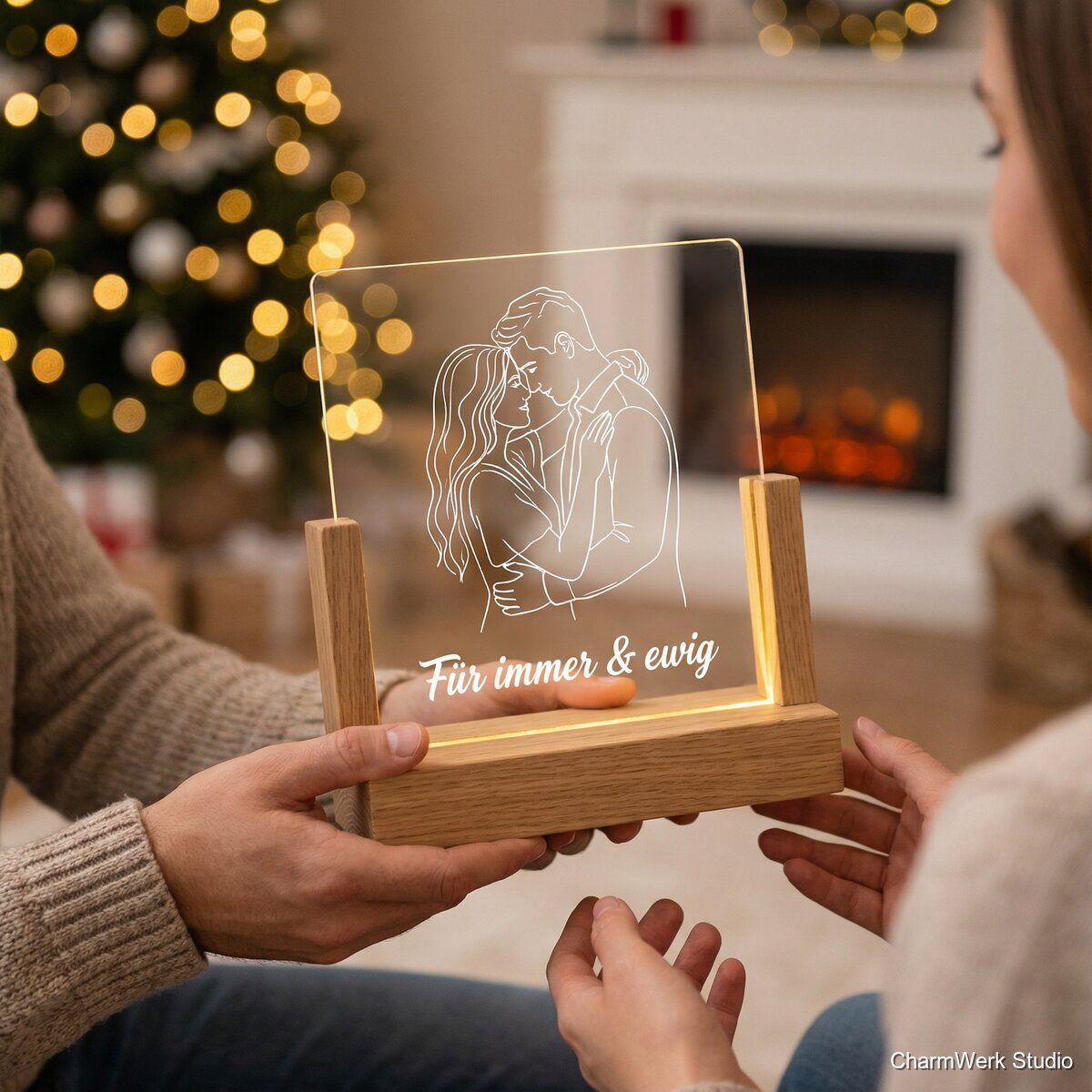 Fotoständer aus Holz mit Acryl-Fotooverlay - Lifestyle