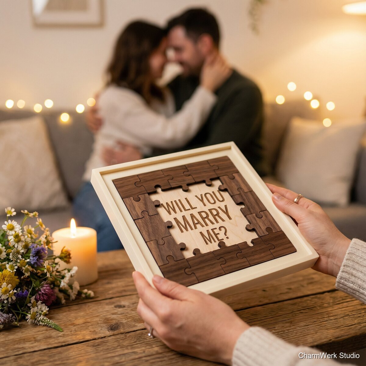 Puzzle-Message: Holzpuzzle im 3D-Rahmen - Lifestyle