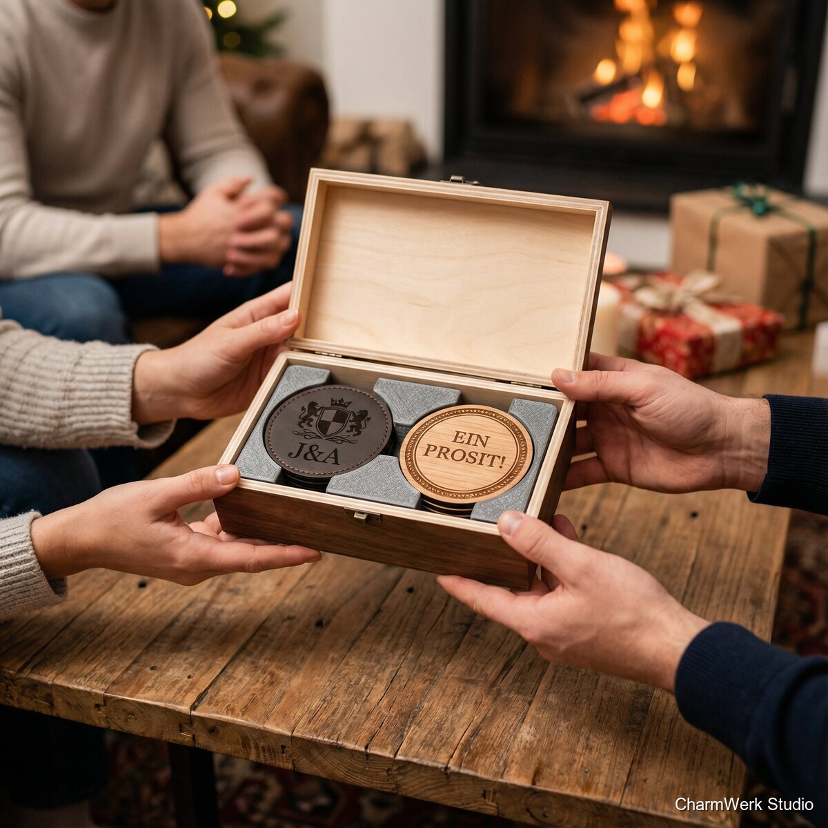 Getränke-Untersetzer Set mit Steck-Organizer - Lifestyle