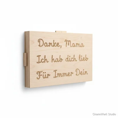 CNC-Fräsbild „Familienhandschriften“ auf Holzplatte