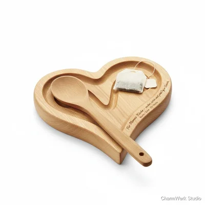 Kochlöffel-Ablage „Herzlinie“ aus Massivholz