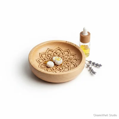 CNC-gefräste Duftstein-Schale mit Blumenmandala