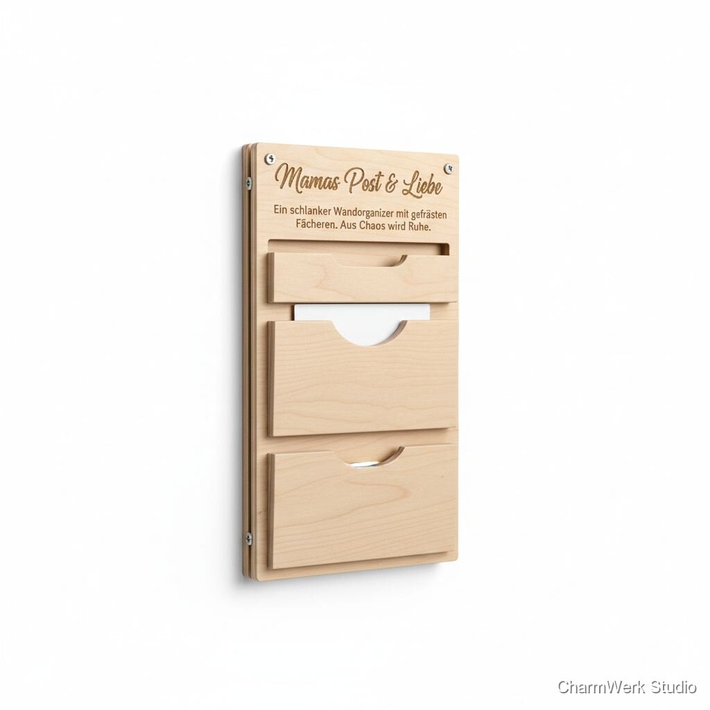Wandorganizer „Mamas Post & Liebe“ mit gefrästen Fächern