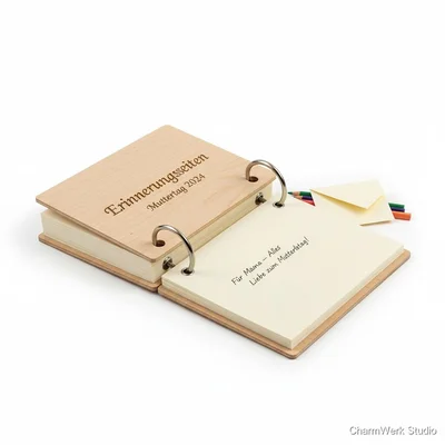 CNC-Fräsbuch „Erinnerungsseiten“ als Gästebuch-Alternative