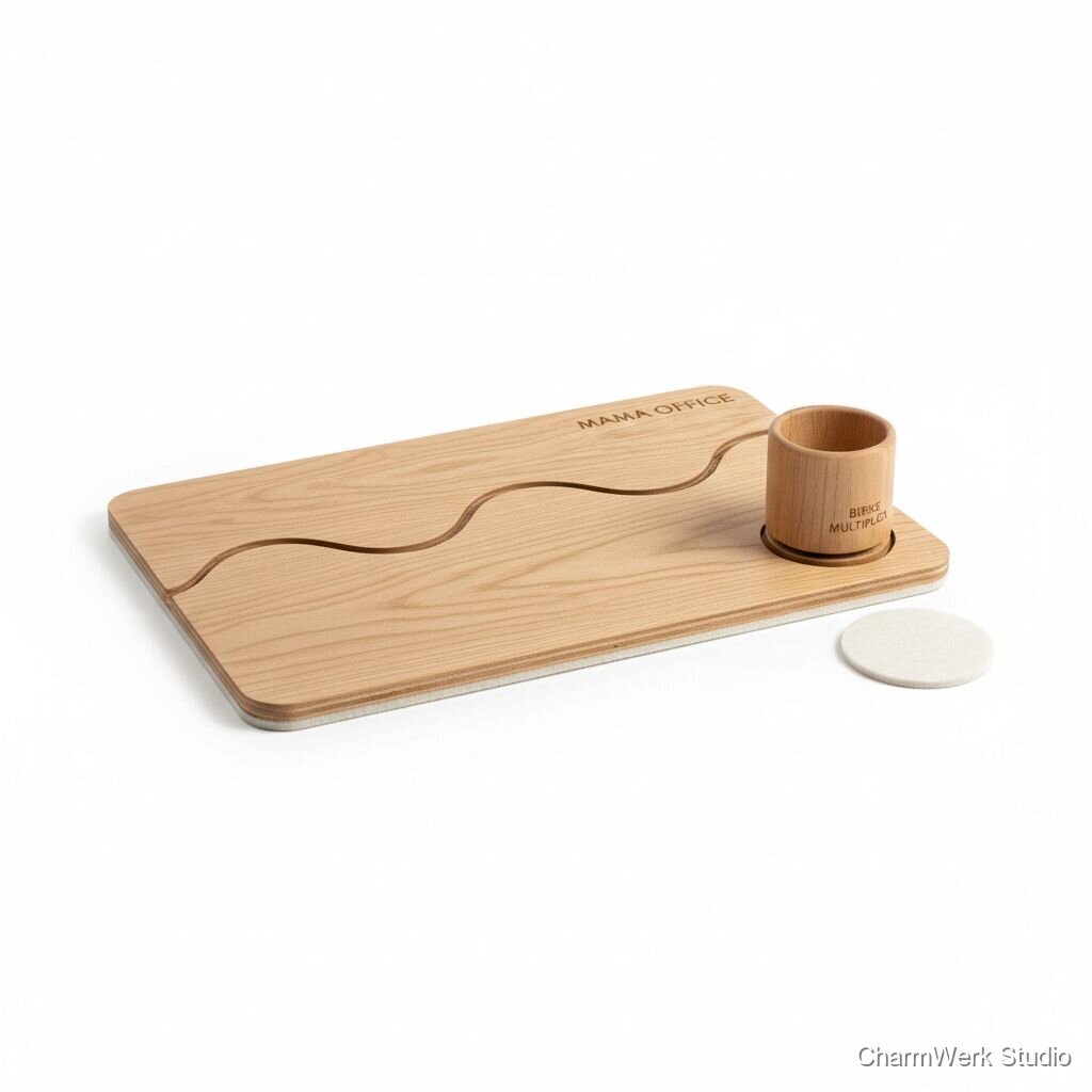CNC-Schreibtischset „Mama Office“ mit Kabelrinne