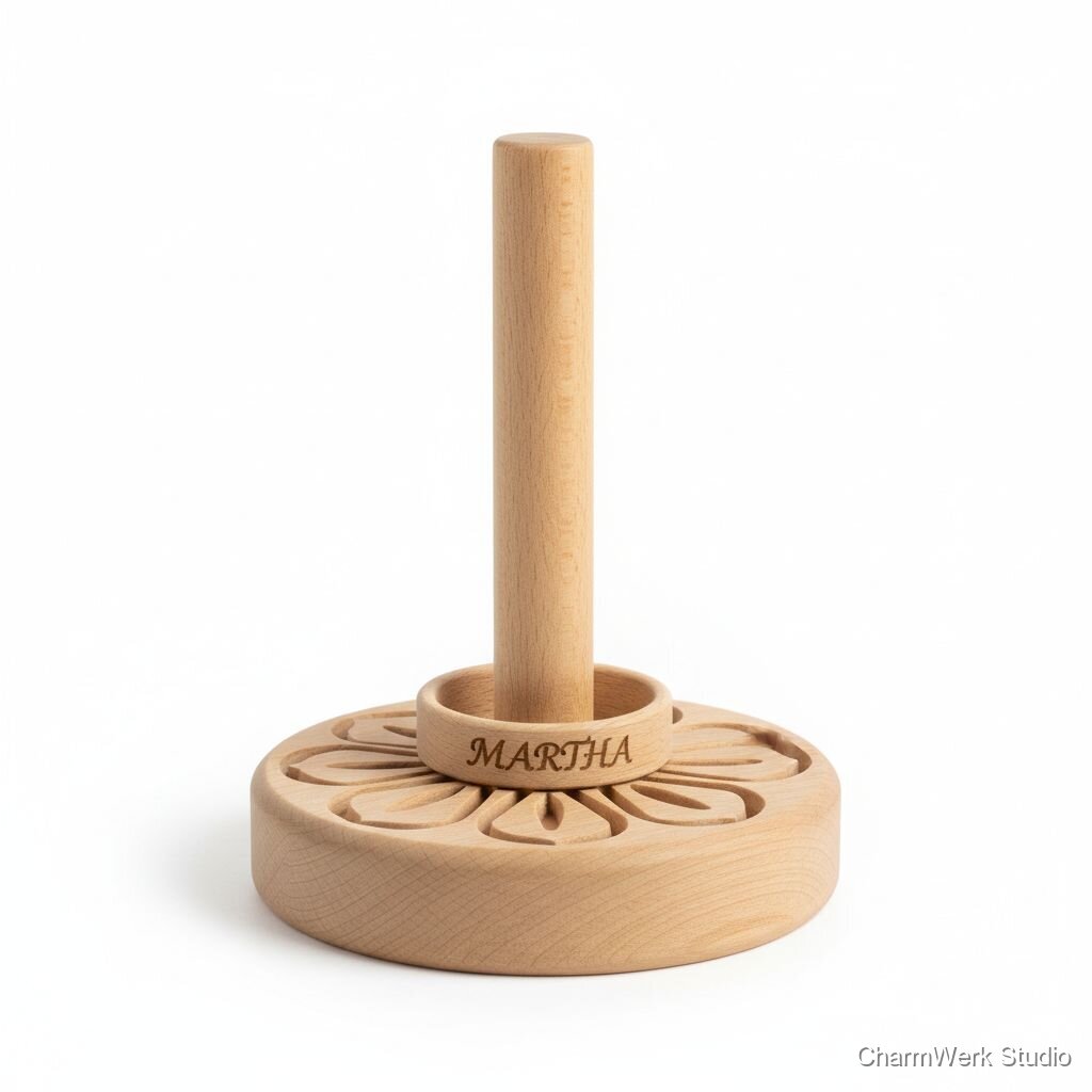 CNC-Küchenrollenhalter „Blume“ mit gefrästem Sockel