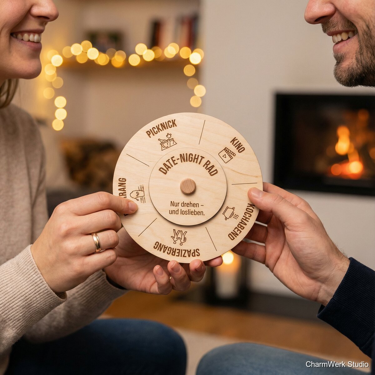 Lasergraviertes „Date-Night“-Gutscheinrad - Lifestyle