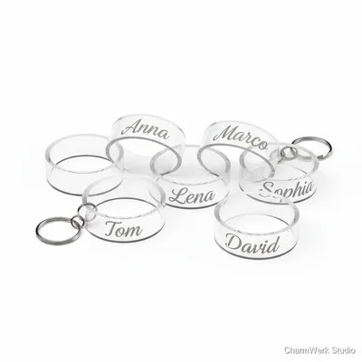 Acryl-Serviettenring-Set mit Namen (Party-Upgrade)