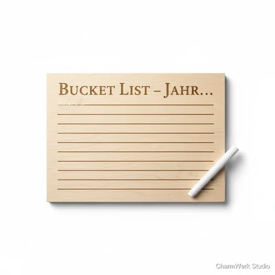 Gravierte Holz-„Bucket List“-Tafel fürs neue Lebensjahr