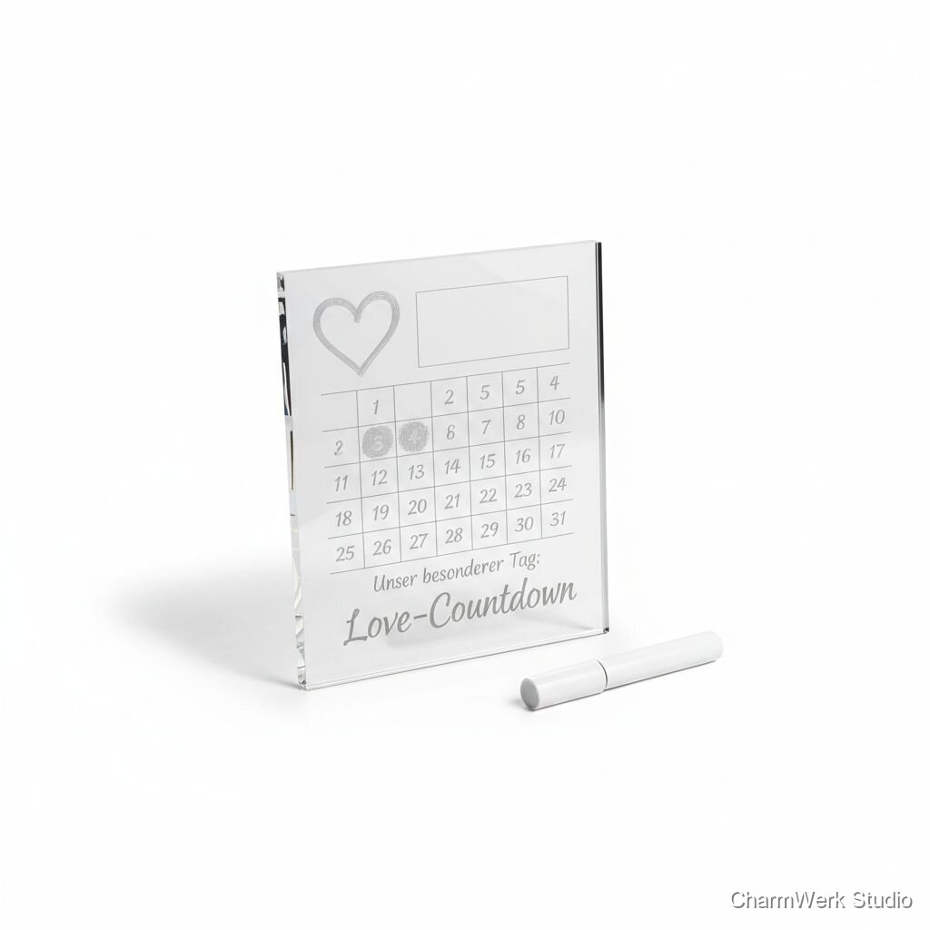Acryl-„Love-Countdown“ Kalender bis zum Date